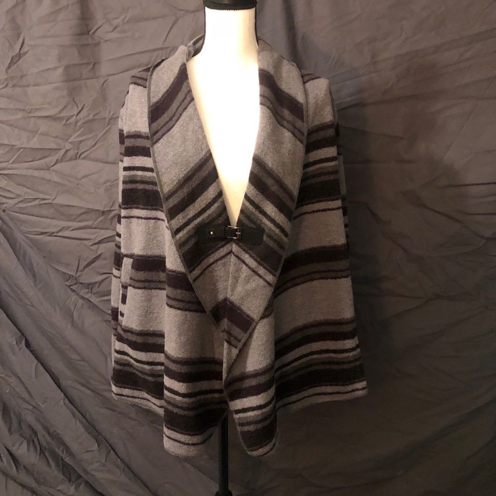 NWT Saville Row Poncho Style Belted Wool Sweater Jacket